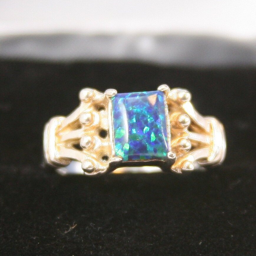 Vintage Sterling Silber Ring 925 Manufatured Opal von EllieBsBoutiqueTN