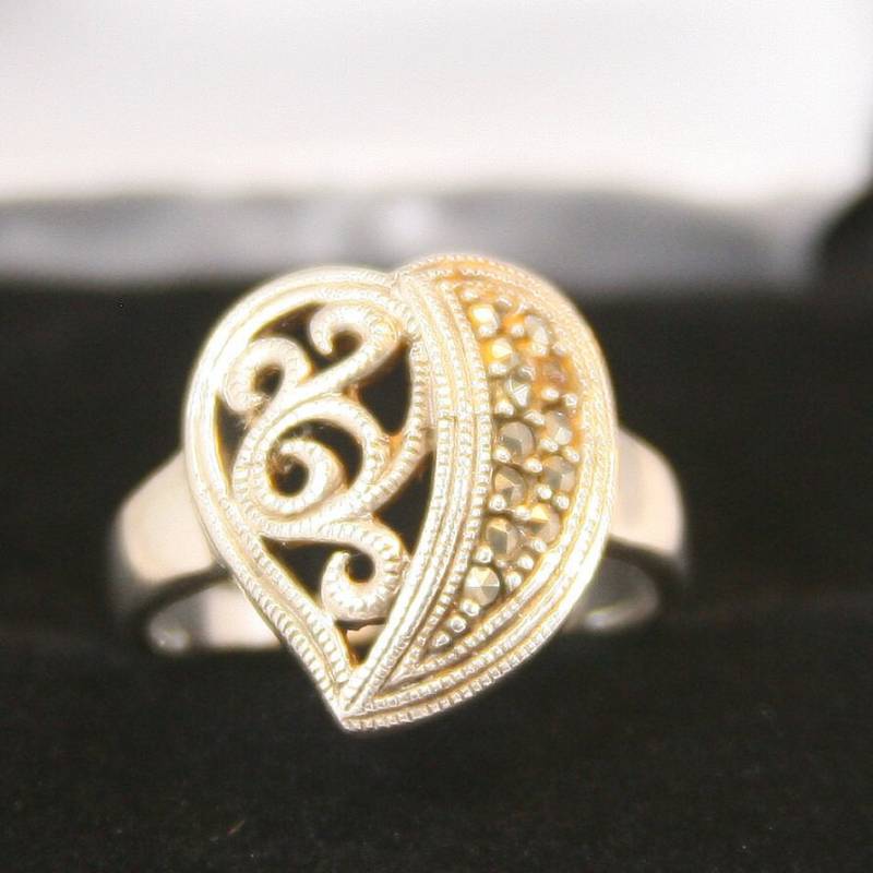 Vintage Sterling Silber Ring 925 Markasit Steine von EllieBsBoutiqueTN