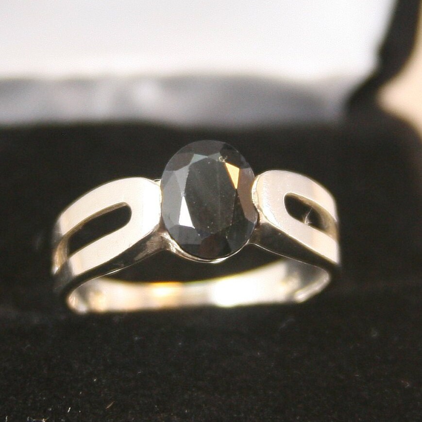 Vintage Sterling Silber Ring 925 Onyx von EllieBsBoutiqueTN