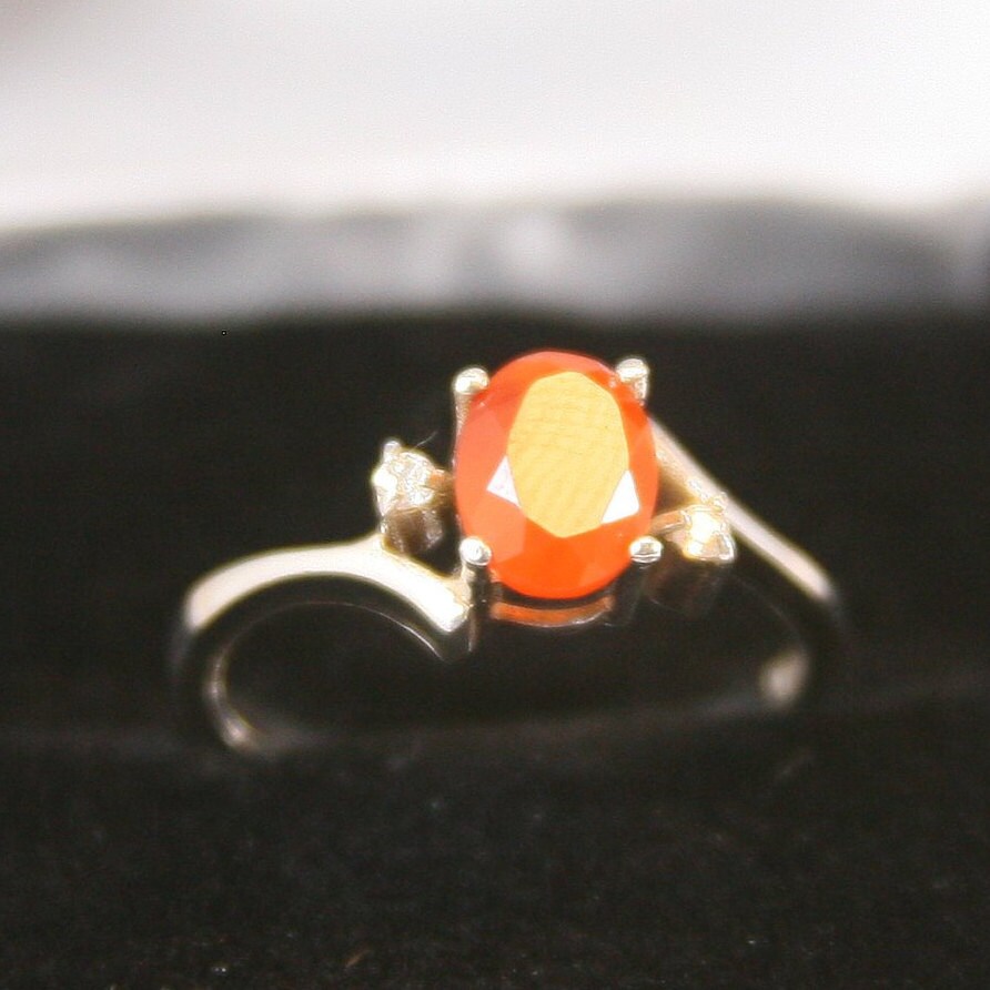 Vintage Sterling Silber Ring 925 Orange Citrin Stein von EllieBsBoutiqueTN