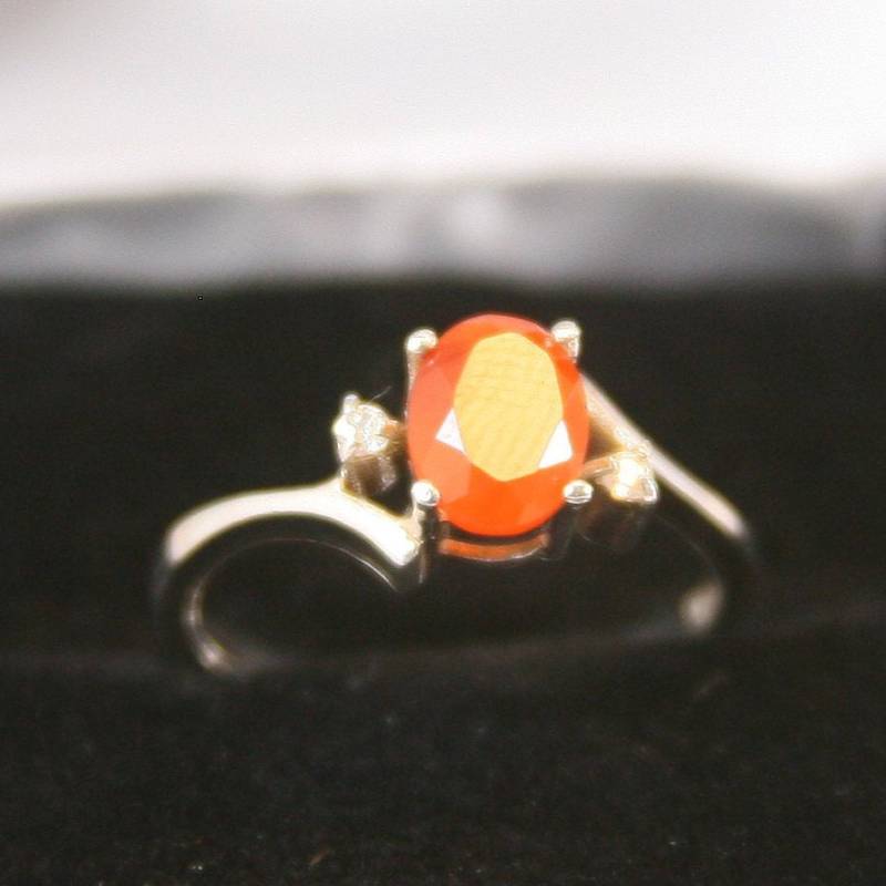 Vintage Sterling Silber Ring 925 Orange Citrin Stein von EllieBsBoutiqueTN