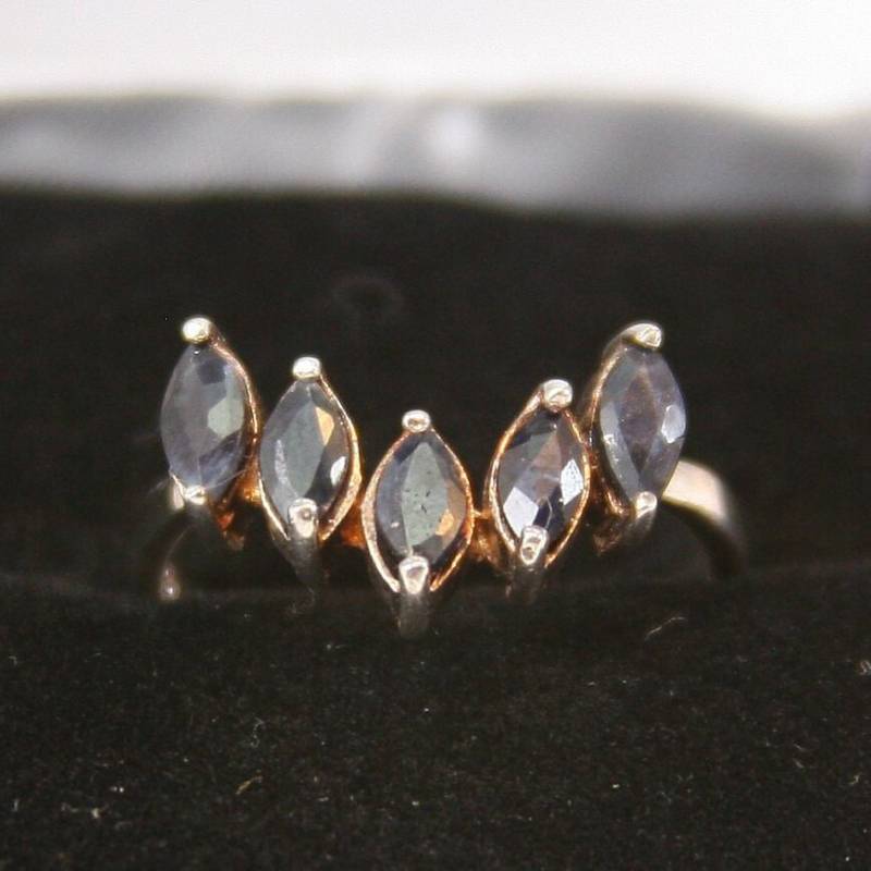 Vintage Sterling Silber Ring 925 Saphir Steine von EllieBsBoutiqueTN