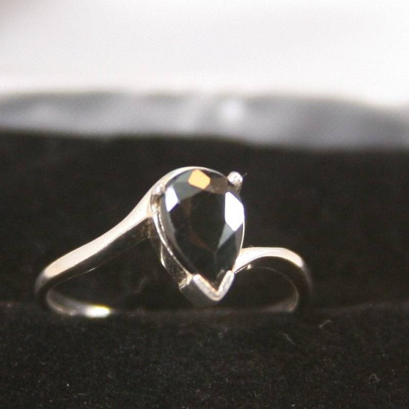Vintage Sterling Silber Ring 925 Schwarz Onyx Stein von EllieBsBoutiqueTN