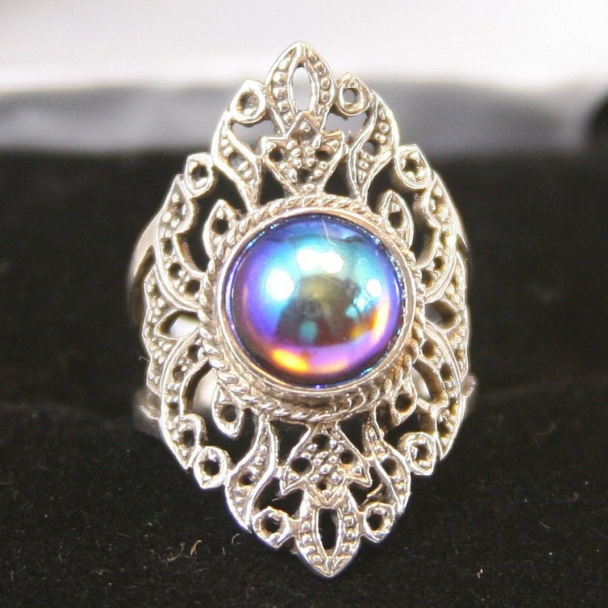 Vintage Sterling Silber Ring 925 Stimmungsstein von EllieBsBoutiqueTN