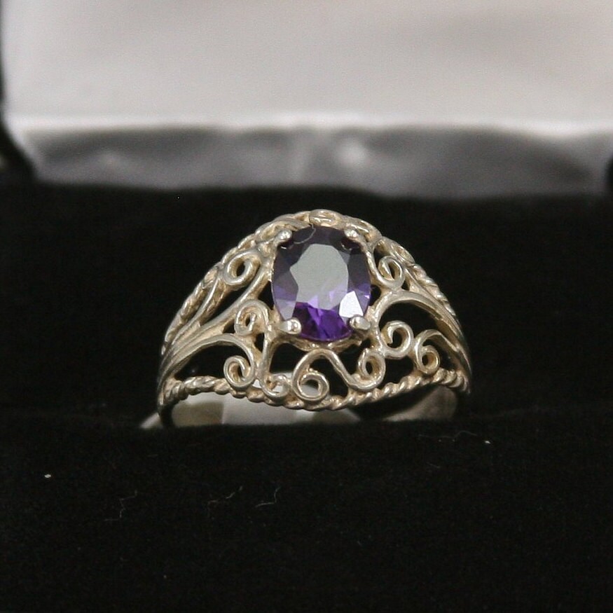 Vintage Sterling Silber Ring 925 von EllieBsBoutiqueTN
