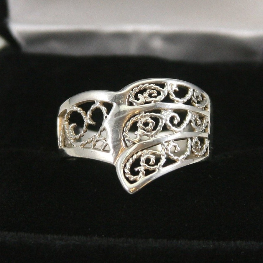 Vintage Sterling Silber Ring 925 von EllieBsBoutiqueTN