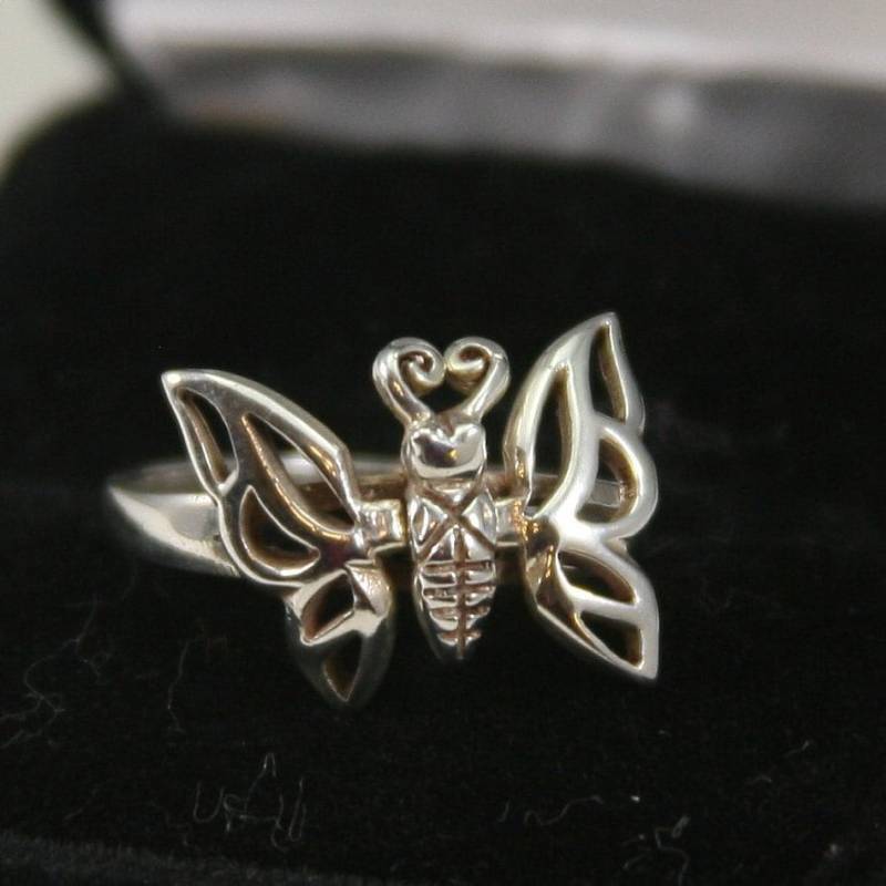 Vintage Sterling Silber Schmetterling Ring 925 von EllieBsBoutiqueTN
