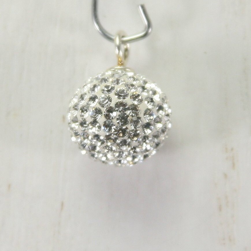 Vintage Sterling Silber Und Cz Klar Grüne Discokugel Anhänger von EllieBsBoutiqueTN