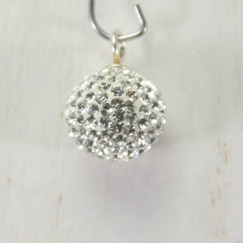 Vintage Sterling Silber Und Cz Klar Grüne Discokugel Anhänger von EllieBsBoutiqueTN