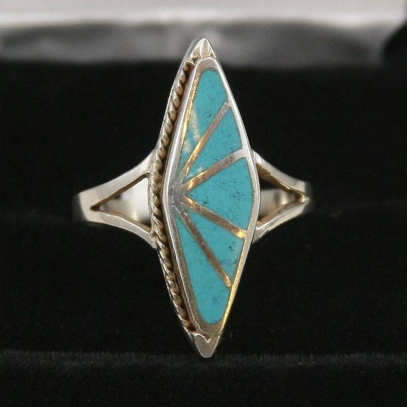 Vintage Türkis Sterling Silber Ring 925 von EllieBsBoutiqueTN