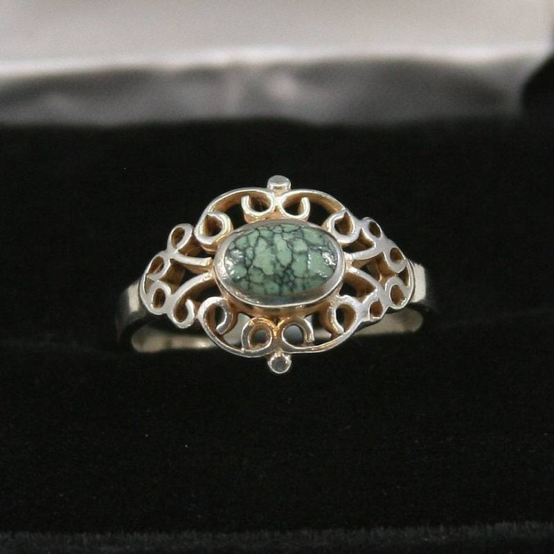Vintage Türkis Sterling Silber Ring 925 von EllieBsBoutiqueTN