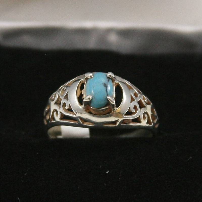 Vintage Türkis Sterling Silber Ring 925 von EllieBsBoutiqueTN