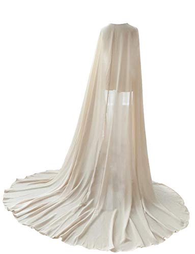 EllieHouse Langer Chiffon-Brautumhang für Damen, Hochzeitsschleier, T13, Champagner, 3 Meters von EllieHouse