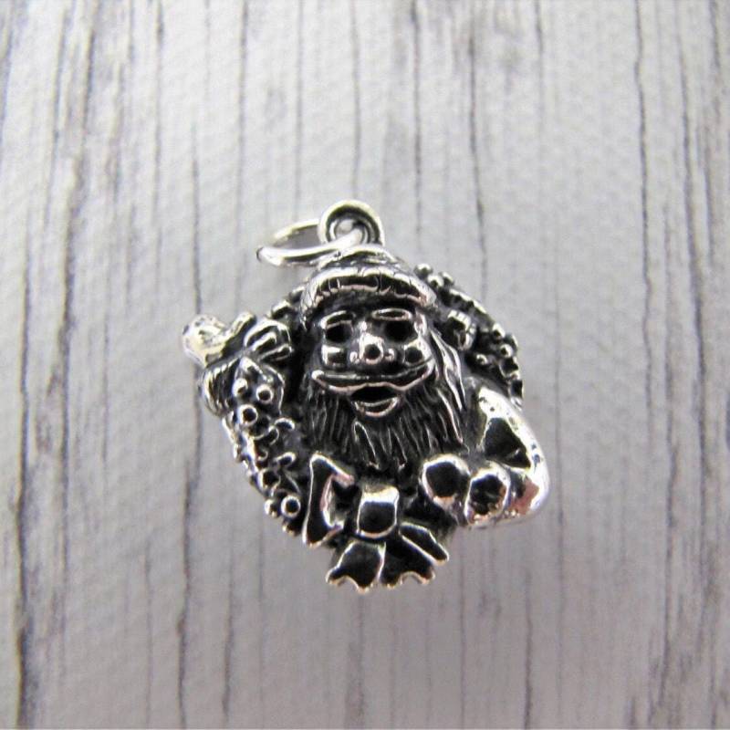 sterling Silber Weihnachtsmann Charm Mit Kranz - Joy Of Eternity Kollektion von EllieLanceCreations