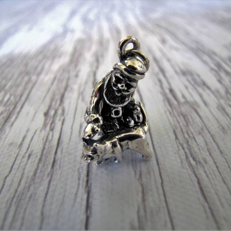 Die Freude Der - Sterling Silber Santa Und Eine Katze Charme Allein Oder Auf Einem Armband von EllieLanceCreations