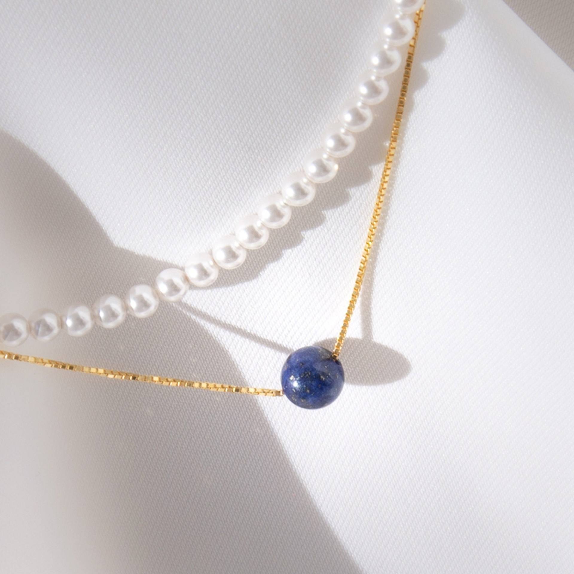 sterling Silber - Solitär Edelstein Halskette Mit Lapis Lazuli, Blaue Spitze Achat, Kristallperle sterling Silber - Solitär Edelstein Halskette Mit Lapis Lazuli, Blaue Spitze Achat, Kristallperle von ElliesNY