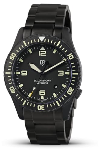 Elliot Brown Holton Professional Automatik (43 mm) schwarzes Zifferblatt/sandgestrahltes Rotguss-Grau-PVD-Armband 101-A10-B09 von Elliot Brown