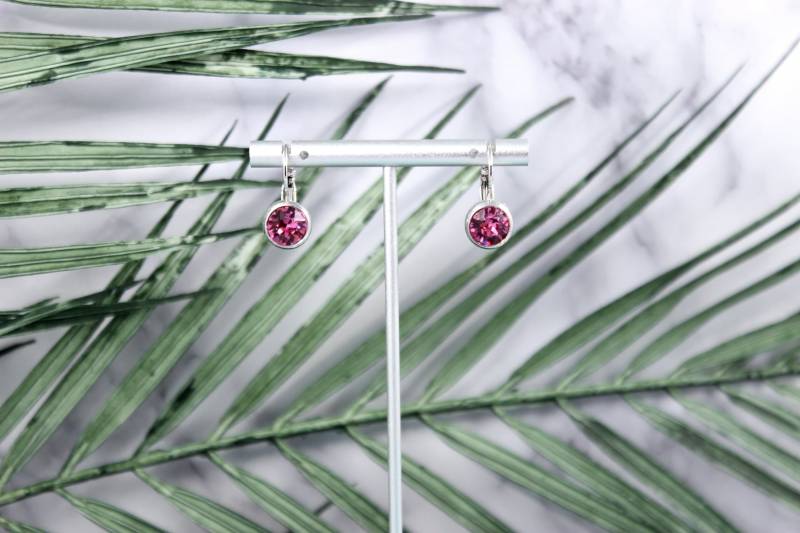 Rose Runde Crystal Gold Brisur Ohrringe Mit Swarovski Kristallen von EllipseDesign