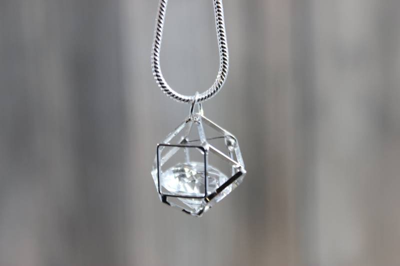 Silber Kristall Käfig Halskette von EllipseDesign