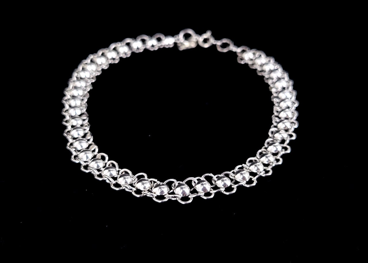 Vintage Sterling Silber 925 Gliederkette Herz Armband Fußkette 9, 75"/Schmuck Charm von EllisAntiques