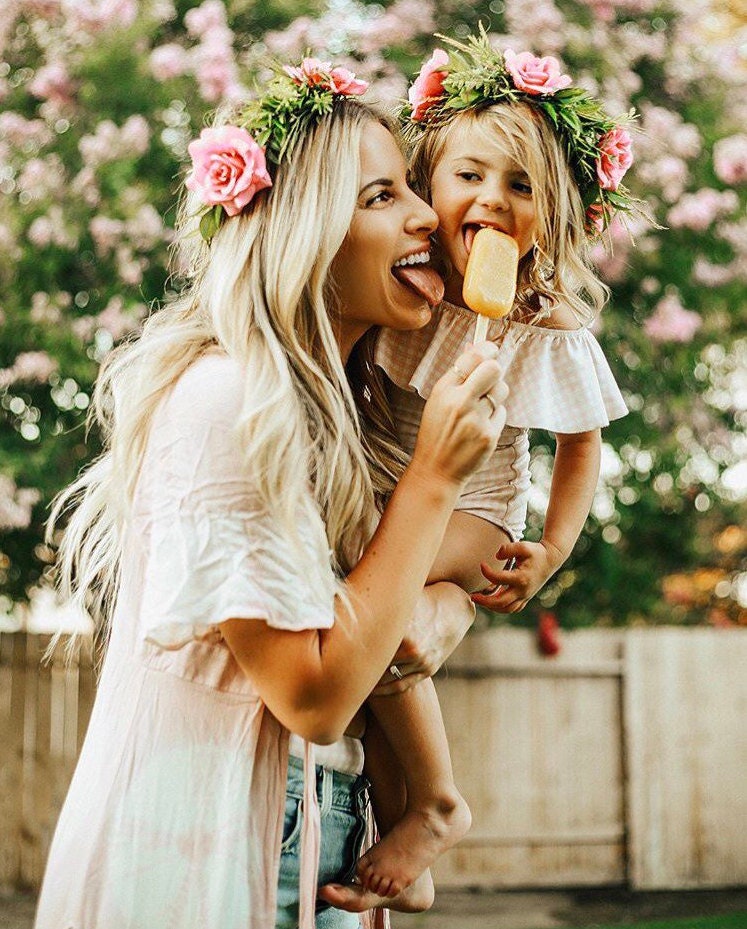 Boho Mami Und Ich Blumenkrone Benutzerdefinierte Blumen Haarband Set von EllisOriginals501