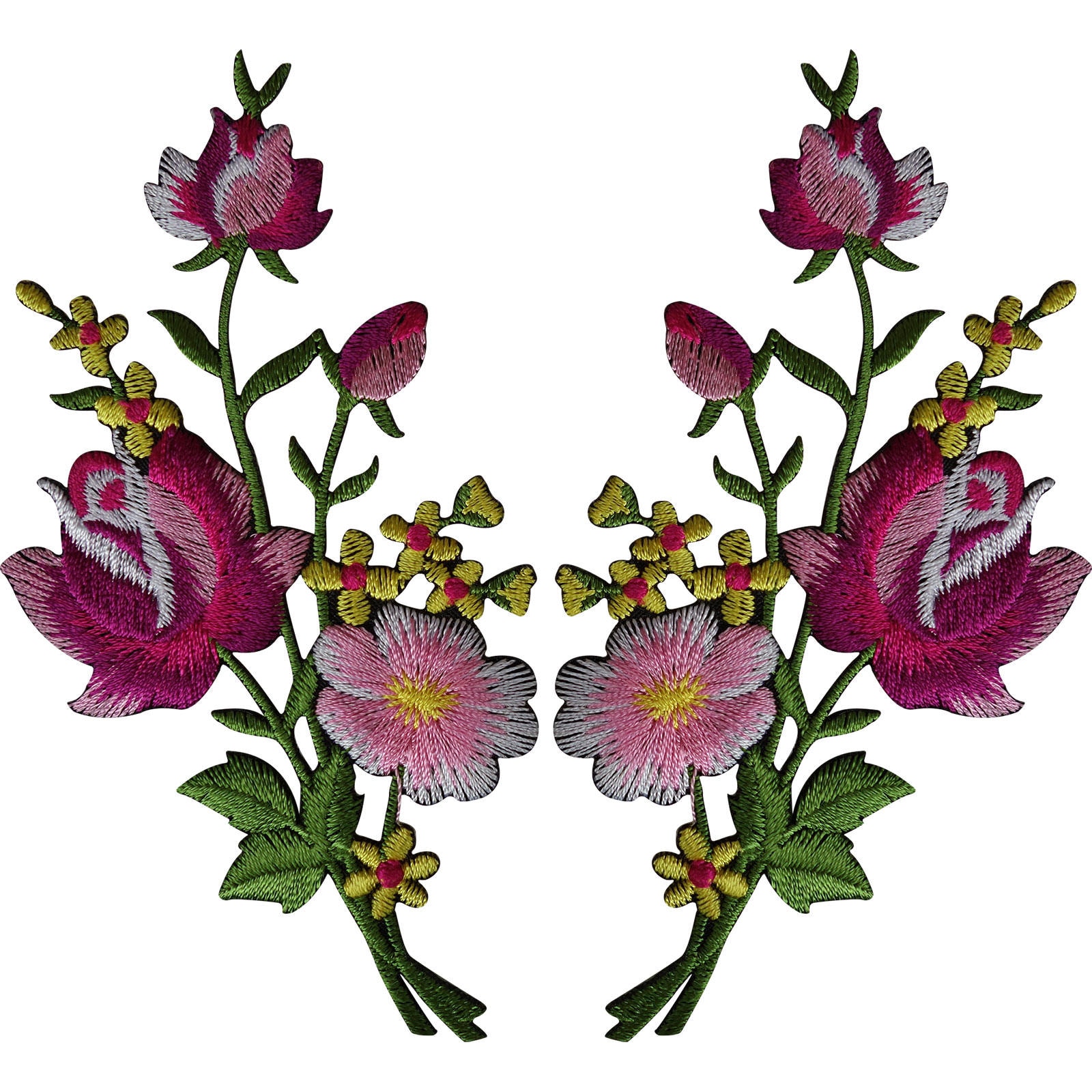 Paar Blume Gestickte Aufnäher Kunst Und Handwerk von ElluLtd