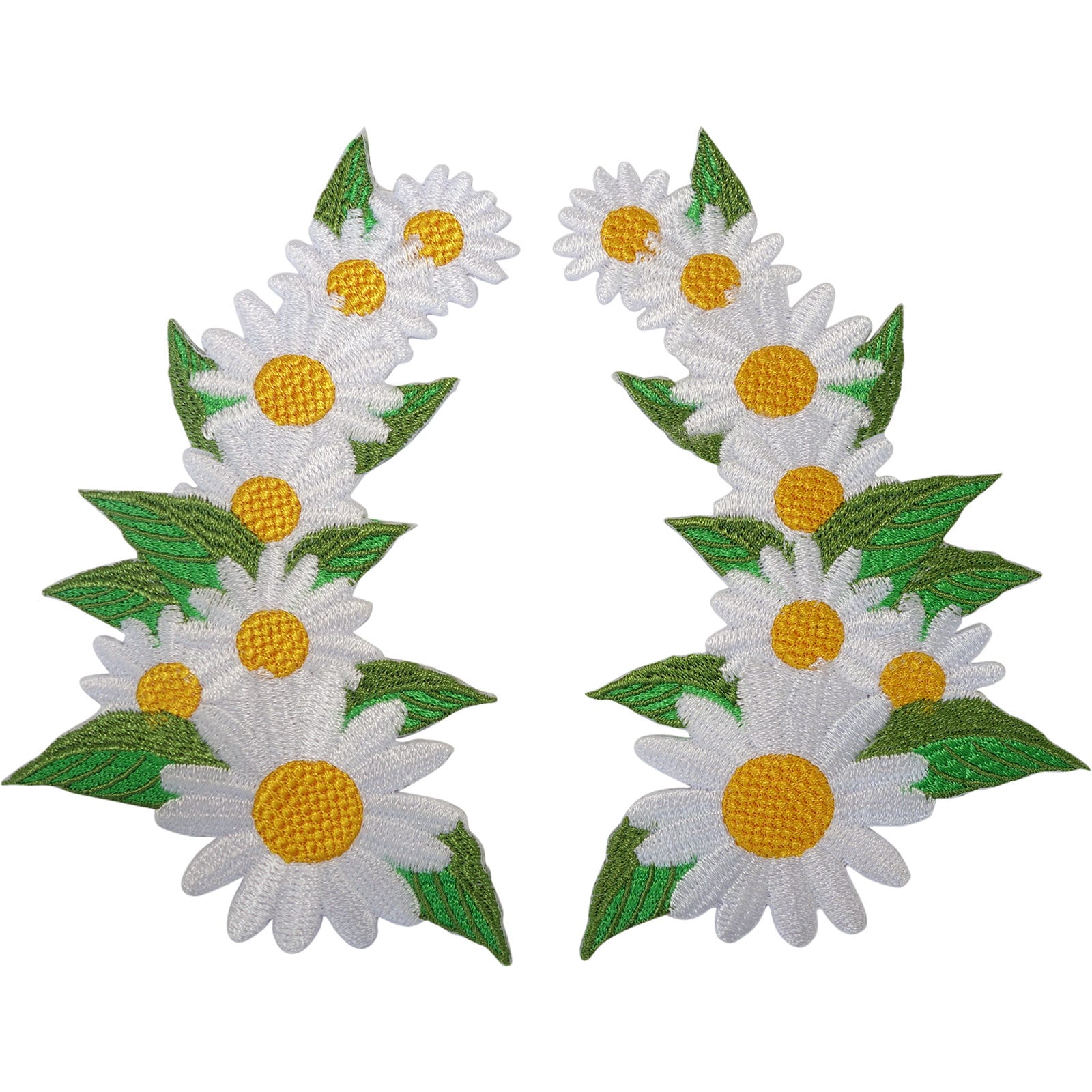 Paar Von Daisy Flower Patches Eisen Sew On Kleidung Tasche Blumen Gesticktes Abzeichen von ElluLtd
