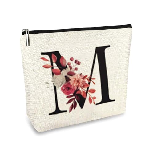 Ellxen Make up Tasche für Frauen,Brief Make up Tasche,Braut Brautjungfer Kosmetiktasche,Reise Kosmetiktasche Tragbare Make Up Organizer,Waschtasche,Tragbare Makeup Bag mit Reißverschluss（M） von Ellxen