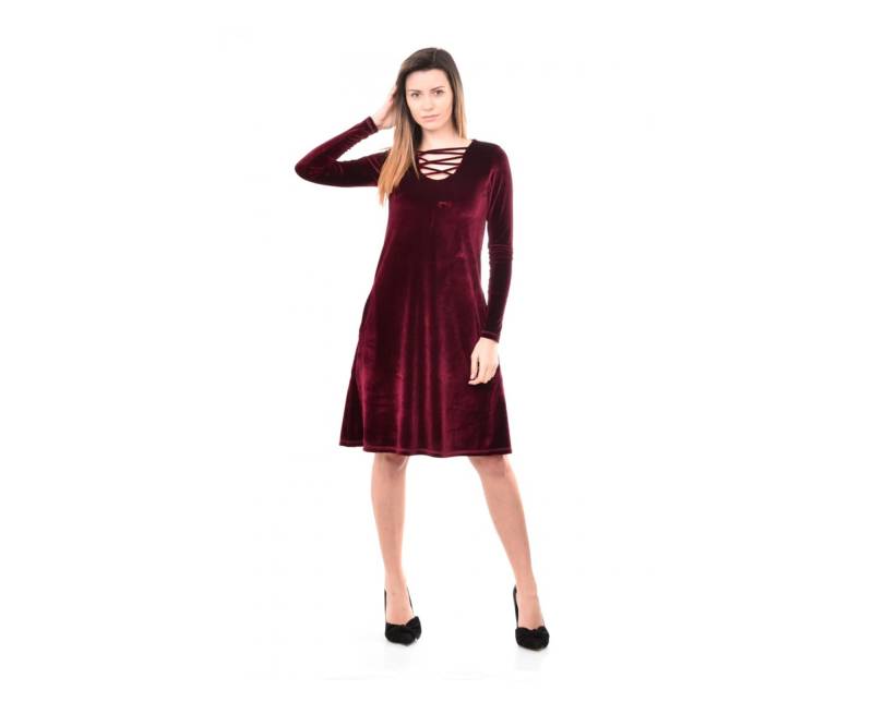 Burgiundy Samtkleid/Knielanges Kleid Midikleid Langarmkleid Ausgestelltes Plus Size Maxikleid Tiefer Hals Burgiundy Samtkleid/Knielanges Kleid Midikleid Langarmkleid Ausgestelltes Plus Size Maxikleid Tiefer Hals von ElmairaShopping
