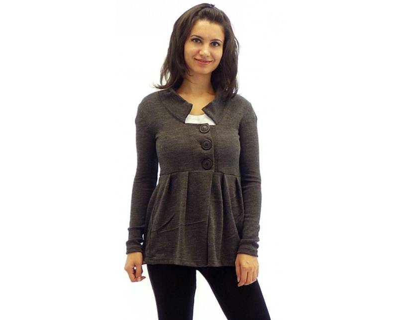 Graue Strickjacke, Ausgestellte Plus Size Cardigan, Oversize Damen Winter Bequeme Strickjacke von ElmairaShopping