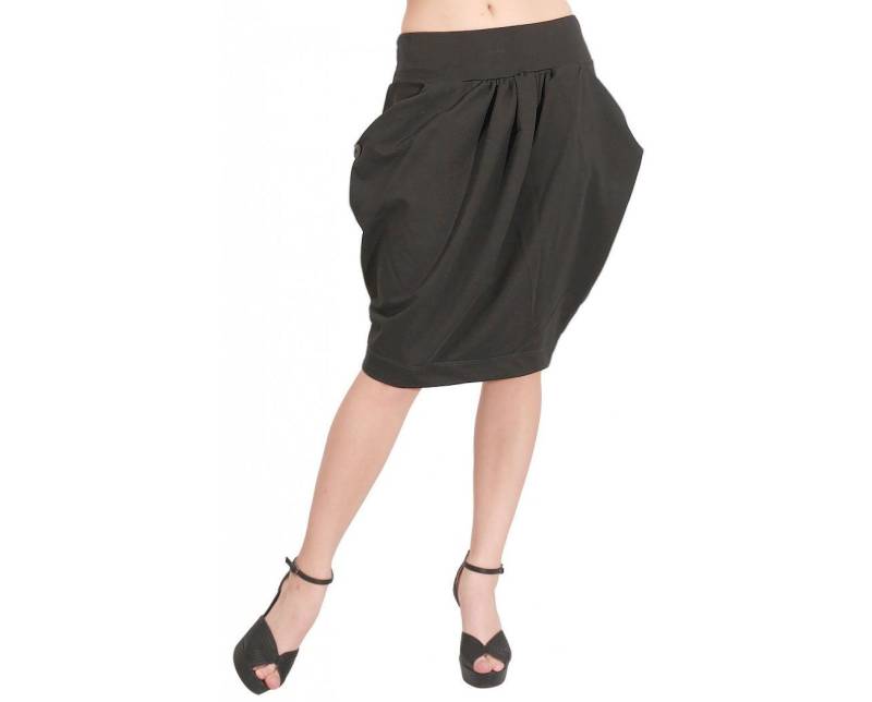 Knielanger Rock/Schwarzer Plus Size Jersey Rock High Waist Knielanger Rock/Schwarzer Plus Size Jersey Rock High Waist von ElmairaShopping