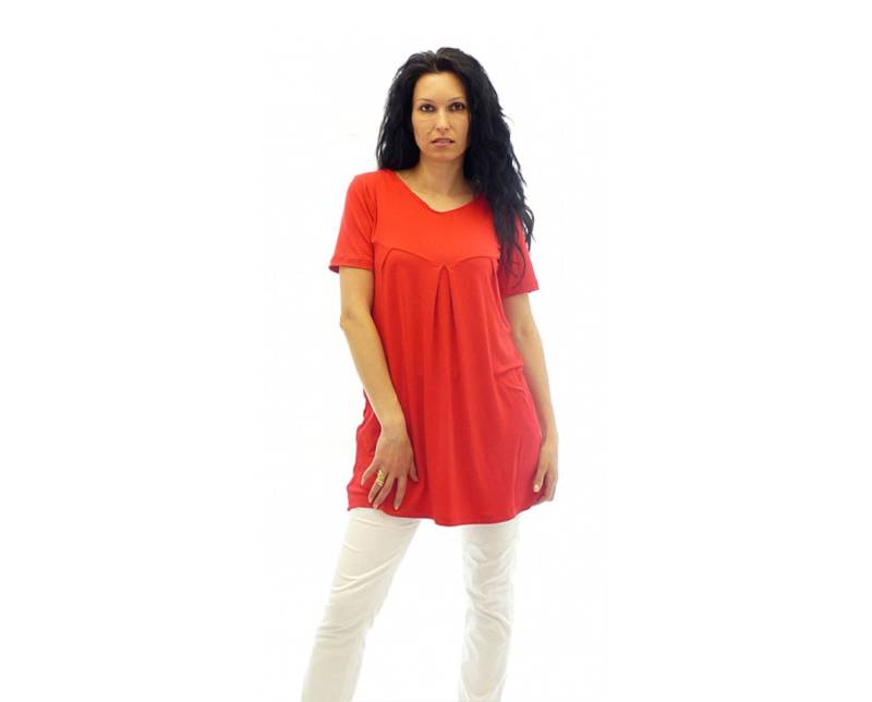 Rote Tunika, Kurzarm Plus Size Maxi Oversize 5xl, 4xl, Damen Glöckchen Baggy Ausgestellte Tunika von ElmairaShopping