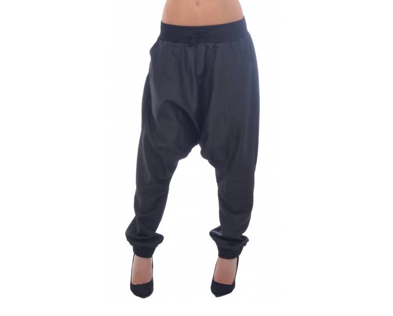 Schwarze Drop Crotch Hose, Mit Langen Beinen von ElmairaShopping