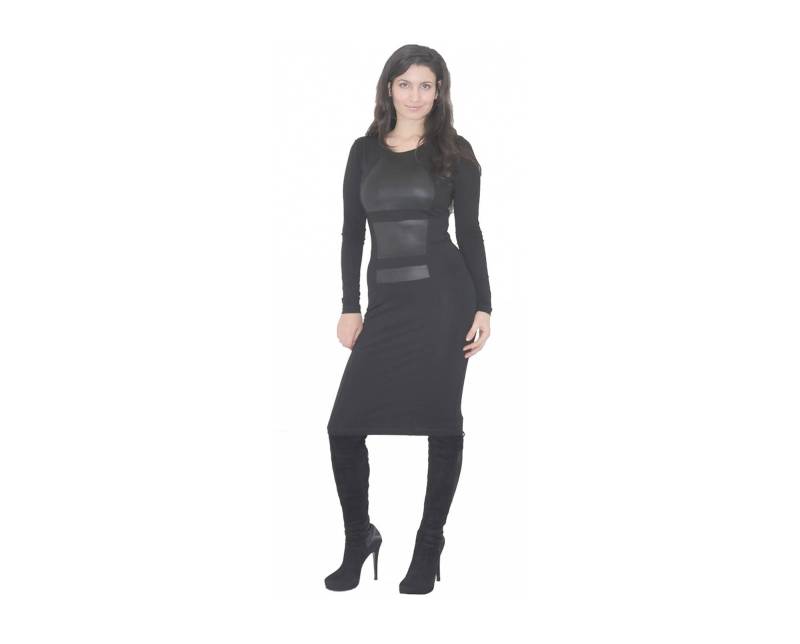 Schwarzes Jerseykleid/Langarmkleid Knielanges Kleid Plus Size Maxikleid Bodyconkleid Stiftkleid Kunstlederkleid Schwarzes Jerseykleid/Langarmkleid Knielanges Kleid Plus Size Maxikleid Bodyconkleid Stiftkleid Kunstlederkleid von ElmairaShopping