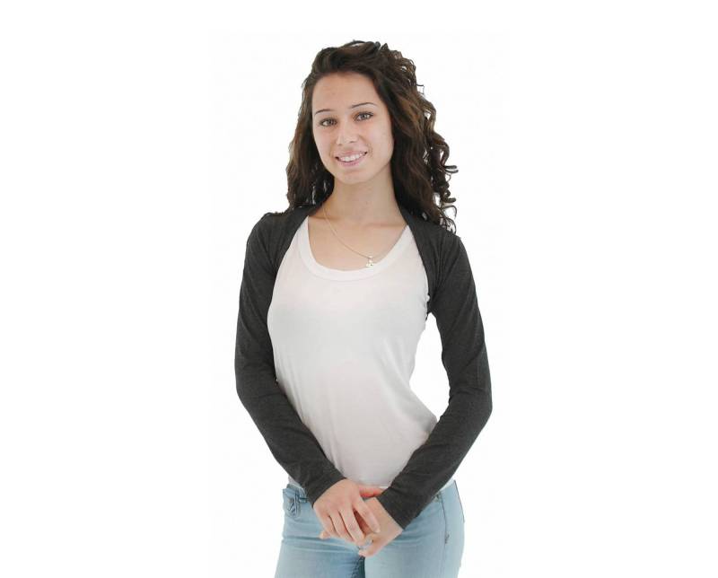 Vorne Offener Schwarzer Bolero, Mit Langarm, Aus Jersey Vorne Offener Schwarzer Bolero, Mit Langarm, Aus Jersey von ElmairaShopping