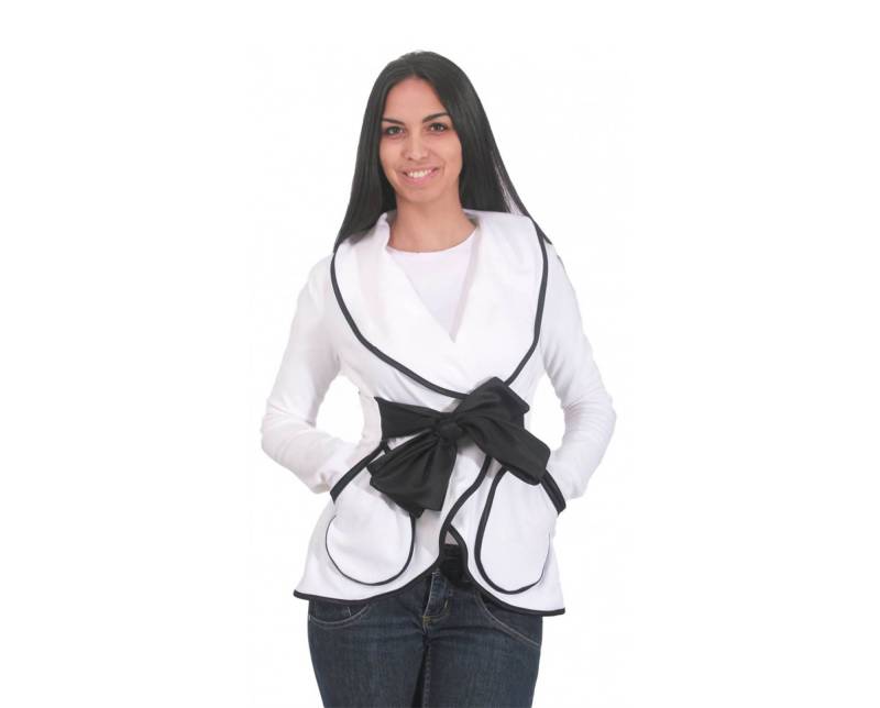 Weiße Damen Strickjacke, Kurze Plus Size Maxi Cardigan, Taillenlänge Herbst Frühlingsjacke von ElmairaShopping