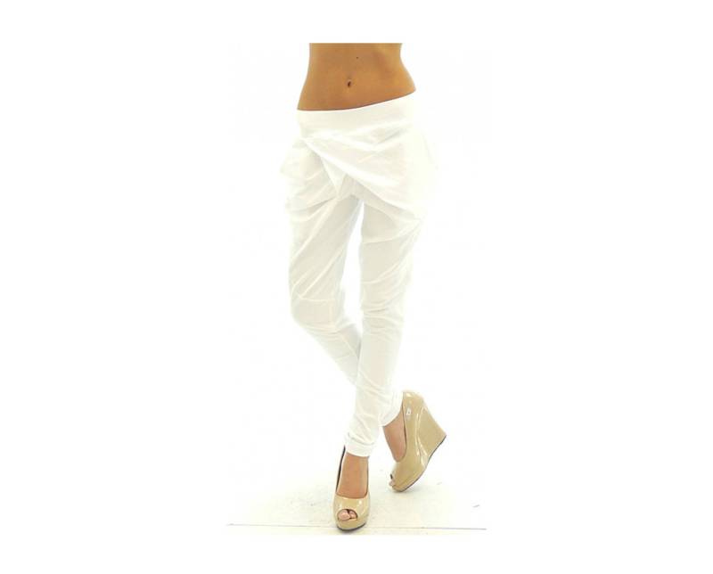 Weiße Drop Crotch Hose Weiße Drop Crotch Hose von ElmairaShopping