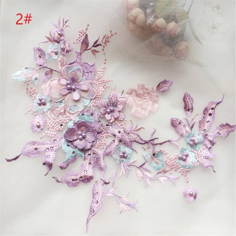 Bestickte Blumenspitze Applikation Rayon Brautschleier Mieder Bestickte Blumenspitze Applikation Rayon Brautschleier Mieder von Elmalaceapplique