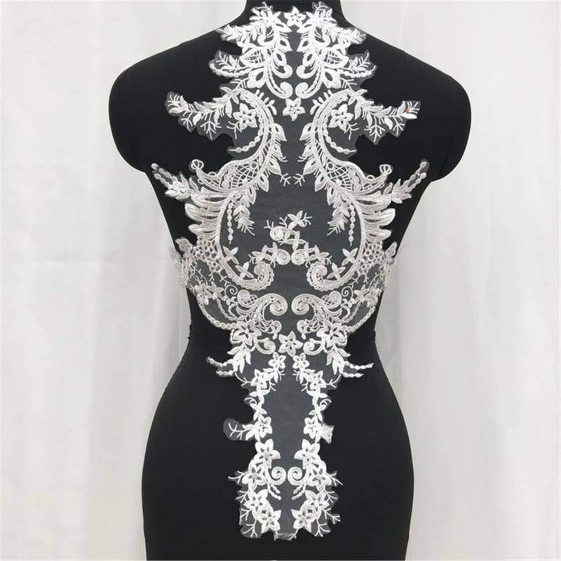 Bestickte Florale Spitzenapplikation Brautkleid-Mieder | 52x32 cm Bestickte Florale Spitzenapplikation Brautkleid-Mieder | 52x32 cm von Elmalaceapplique