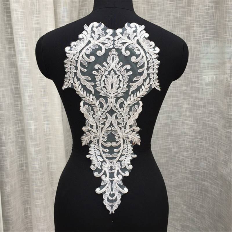 Elegante Rayon-Spitzen-Applikation Brautkleid-Verzierung | 50x25 cm Elegante Rayon-Spitzen-Applikation Brautkleid-Verzierung | 50x25 cm von Elmalaceapplique