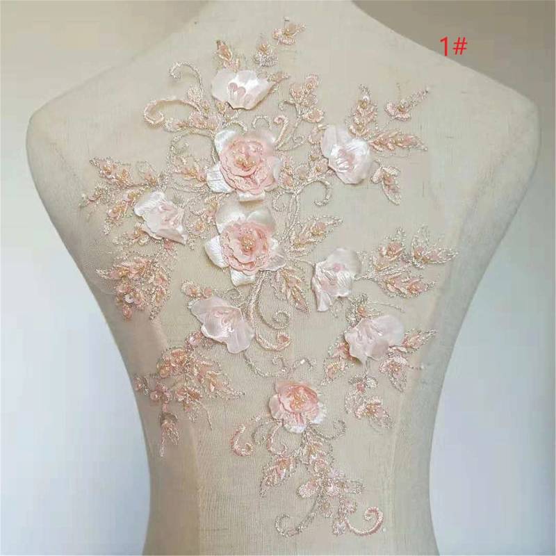 Florale 3D-Spitzen-Applikation Viskose Brautkleid Mieder | 32 X 21 cm Florale 3D-Spitzen-Applikation Viskose Brautkleid Mieder | 32 X 21 cm von Elmalaceapplique