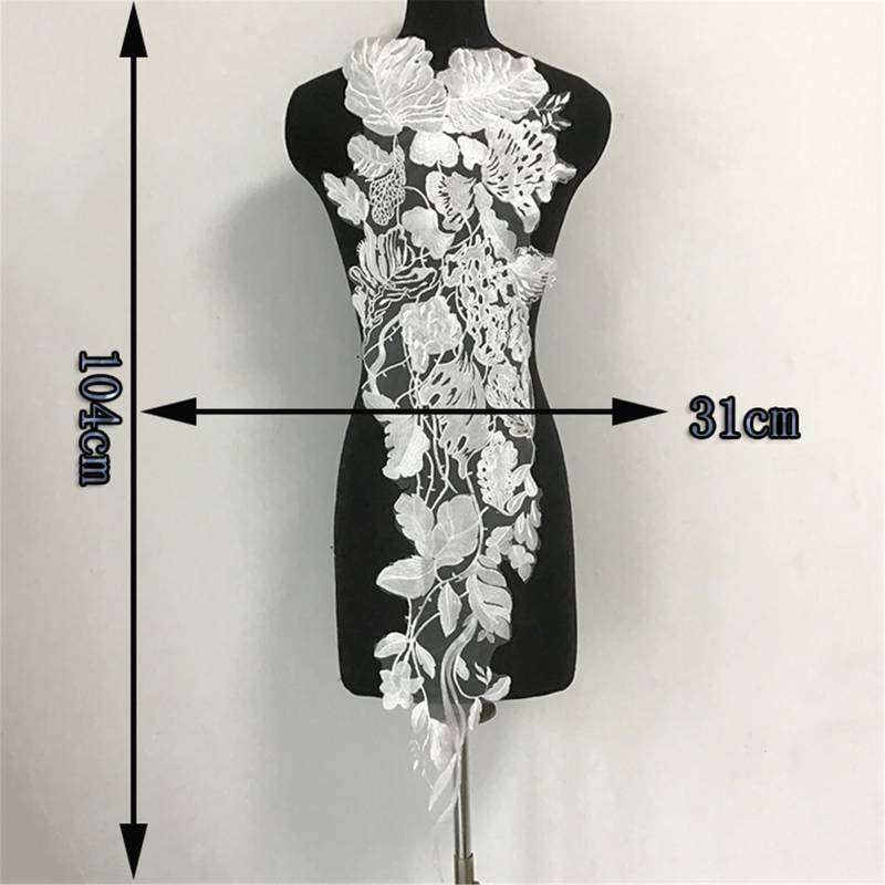 Florale Spitzen-Applikation Tüll-stickerei Brautmieder | 40.94x32.20 Inches von Elmalaceapplique