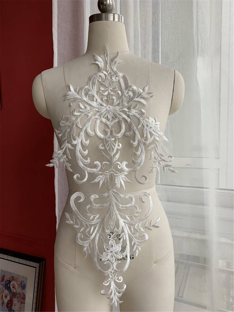 Gestickte Alencon Spitzenapplikation Venedig-Brautkleid-Aufnäher Gestickte Alencon Spitzenapplikation Venedig-Brautkleid-Aufnäher von Elmalaceapplique