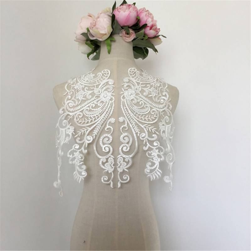 Off-White Rayon Lace Applikation Brautkleid Verschönerung Off-White Rayon Lace Applikation Brautkleid Verschönerung von Elmalaceapplique