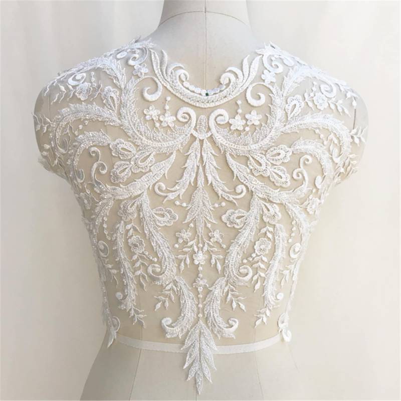 Perlen Perle Spitze Applikation Brautkleid Mieder Patch von Elmalaceapplique