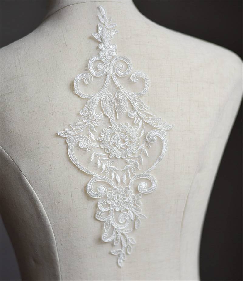 Perlen Spitze Applikation Brautkleid Kleid Patch | 30 cm13 cm Perlen Spitze Applikation Brautkleid Kleid Patch | 30 cm13 cm von Elmalaceapplique
