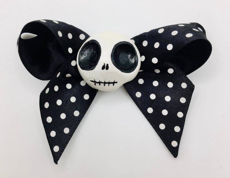 Original Elmira- Haarspange, Schleif Big, Schwarz - Weiß Gepunktet, Totenkopf, Punk, Gothic Original Elmira- Haarspange, Schleif Big, Schwarz - Weiß Gepunktet, Totenkopf, Punk, Gothic von ElmiraBerlin