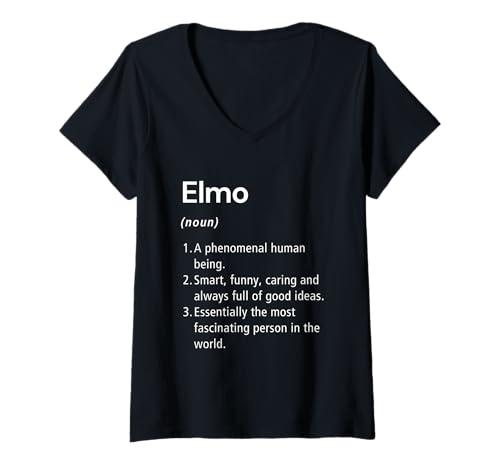 Damen Elmo Definition des Namens Lustiges Wörterbuch T-Shirt mit V-Ausschnitt von Elmo Birthday Name Definition Funny