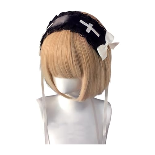 Elegantes Spitzen-Stirnband mit Rüschen und Schleifen für Damen und Mädchen, Kostüm-Haar-Accessoire für den täglichen Gebrauch oder besondere Anlässe von Elnwnnkc