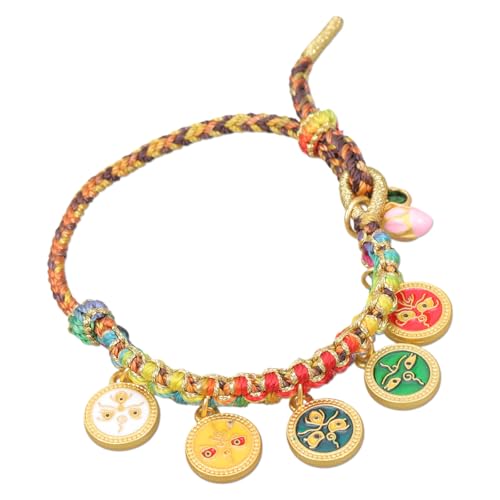 Elnwnnkc Fünf Wege Gott Des Vermögens Handchain Einstellbares Gewebtes Armband Buntes Seil Bangle Accessoire Für Glück Und Fülle von Elnwnnkc